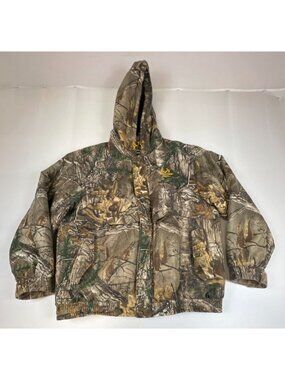 Realtree Men XL Camo Xtra Hooded Hunting Jacket Insulated Fleece Lined Heavy